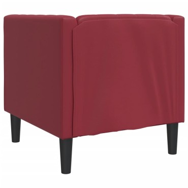 vidaXL Πολυθρόνα Chesterfield Μπορντό από Συνθετικό Δέρμα 71x74,5x70,5cm 1 τεμ. Γωνιακός