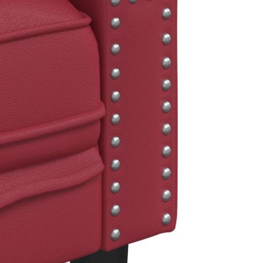 vidaXL Πολυθρόνα Chesterfield Μπορντό από Συνθετικό Δέρμα 71x74,5x70,5cm 1 τεμ. Γωνιακός