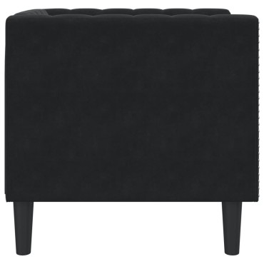 vidaXL Πολυθρόνα Chesterfield Μαύρο Βελούδινη 71x74,5x70,5cm 1 τεμ. Γωνιακός
