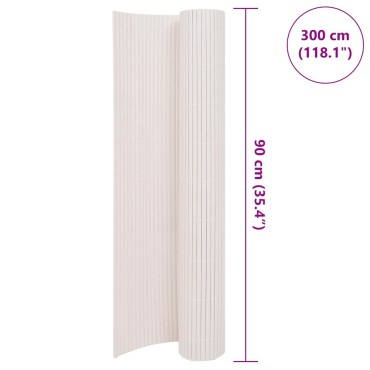 vidaXL Περίφραξη Κήπου Διπλής Όψης Λευκή 90x300cm