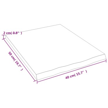 vidaXL Ράφι Τοίχου Ανοιχτό Καφέ 40x50x2cm Επεξεργ. Μασίφ Ξύλο Δρυός 1 τεμ.