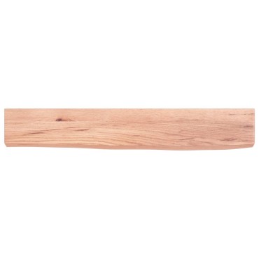 vidaXL Ράφι Τοίχου Ανοιχτό Καφέ 60x10x4cm Επεξεργ. Μασίφ Ξύλο Δρυός 1 τεμ.