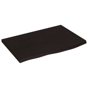 vidaXL Ράφι Τοίχου Σκούρο Καφέ 60x40x2cm Επεξεργ. Μασίφ Ξύλο Δρυός 1 τεμ.