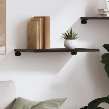 vidaXL Ράφι Τοίχου Σκούρο Καφέ 60x40x2cm Επεξεργ. Μασίφ Ξύλο Δρυός 1 τεμ.