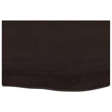vidaXL Ράφι Τοίχου Σκούρο Καφέ 60x40x2cm Επεξεργ. Μασίφ Ξύλο Δρυός 1 τεμ.