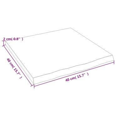 vidaXL Ράφι Τοίχου Ανοιχτό Καφέ 40x40x2cm Επεξεργ. Μασίφ Ξύλο Δρυός 1 τεμ.