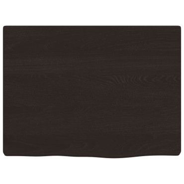 vidaXL Ράφι Τοίχου Σκούρο Καφέ 40x30x2cm Επεξεργ. Μασίφ Ξύλο Δρυός 1 τεμ.