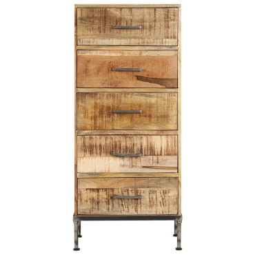 vidaXL Συρταριέρα 45x35x106cm από Μασίφ Ξύλο Μάνγκο 1 τεμ.