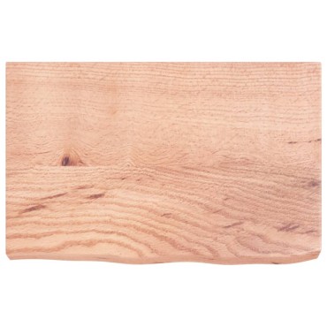 vidaXL Επιφ .Τραπεζιού Αν. Καφέ 60x40x(2-6)cm Επεξ. Μασίφ Ξύλο Δρυός