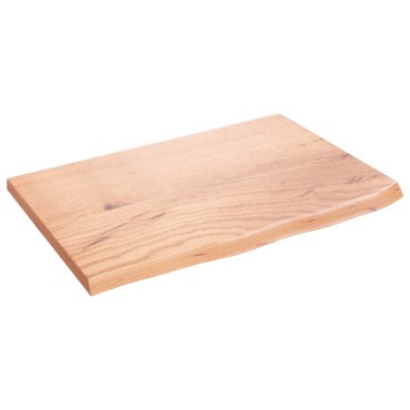 vidaXL Ράφι Τοίχου Ανοιχτό Καφέ 60x40x2cm Επεξεργ. Μασίφ Ξύλο Δρυός 1 τεμ.