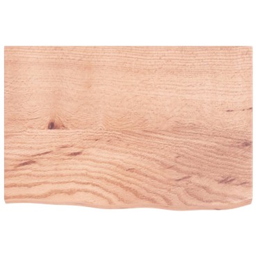 vidaXL Ράφι Τοίχου Ανοιχτό Καφέ 60x40x2cm Επεξεργ. Μασίφ Ξύλο Δρυός 1 τεμ.