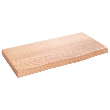 vidaXL Ράφι Τοίχου Ανοιχτό Καφέ 40x20x2cm Επεξεργ. Μασίφ Ξύλο Δρυός 1 τεμ.