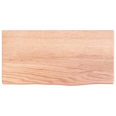 vidaXL Ράφι Τοίχου Ανοιχτό Καφέ 40x20x2cm Επεξεργ. Μασίφ Ξύλο Δρυός 1 τεμ.