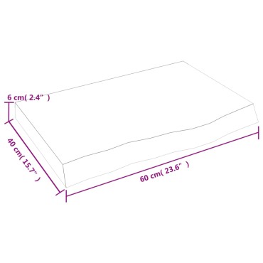 vidaXL Πάγκος Μπάνιου 60x40x(2-6) εκ. από Ακατέργαστο Μασίφ Ξύλο