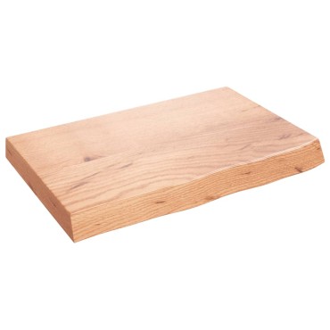vidaXL Ράφι Τοίχου Ανοιχτό Καφέ 60x40x(2-6)cm Επεξ. Μασίφ Ξύλο Δρυός 1 τεμ.