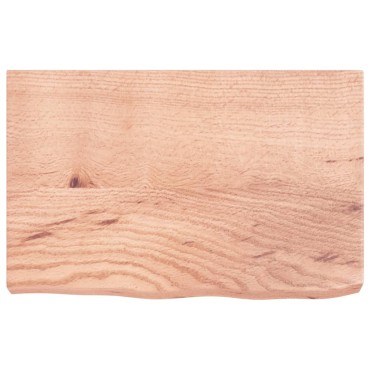 vidaXL Ράφι Τοίχου Ανοιχτό Καφέ 60x40x(2-6)cm Επεξ. Μασίφ Ξύλο Δρυός 1 τεμ.