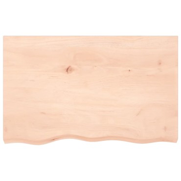 vidaXL Ράφι Τοίχου 80x50x(2-6)cm από Ακατέργαστο Μασίφ Ξύλο Δρυός 1 τεμ.