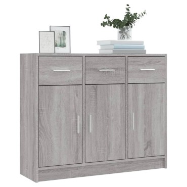 vidaXL Ντουλάπι Γκρι Sonoma 91x28x75cm από Επεξεργασμένο Ξύλο 1 τεμ.