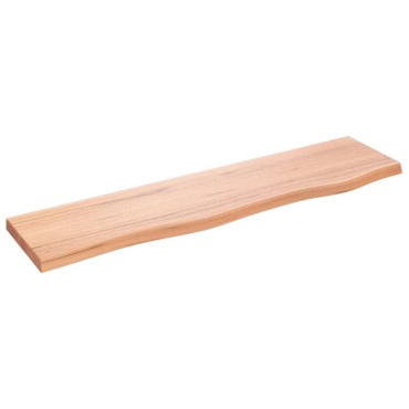 vidaXL Ράφι Τοίχου Ανοιχτό Καφέ 80x20x2cm Επεξεργ. Μασίφ Ξύλο Δρυός 1 τεμ.