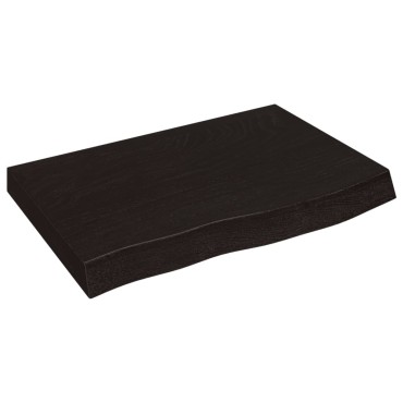 vidaXL Επιφάνεια Τραπεζιού Σκούρο Καφέ 60x40x(2-6)cm Επεξ. Μασίφ Δρυς 1 τεμ.
