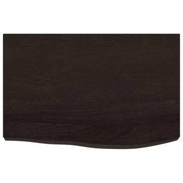vidaXL Επιφάνεια Τραπεζιού Σκούρο Καφέ 60x40x(2-6)cm Επεξ. Μασίφ Δρυς 1 τεμ.