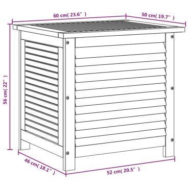 vidaXL Μπαούλο Αποθήκευσης Κήπου 60x50x56cm από Μασίφ Ξύλο Ακακίας 1 τεμ.