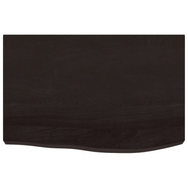 vidaXL Ράφι Τοίχου Σκούρο Καφέ 60x40x(2-6)cm Επεξ. Μασίφ Ξύλο Δρυός 1 τεμ.