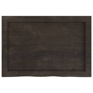 vidaXL Ράφι Τοίχου Σκούρο Καφέ 60x40x(2-6)cm Επεξ. Μασίφ Ξύλο Δρυός 1 τεμ.