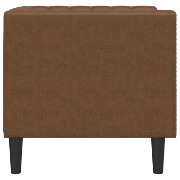 vidaXL Πολυθρόνα Chesterfield Καφέ από Συνθετικό Καστόρι 71x74,5x70,5cm 1 τεμ. Γωνιακός
