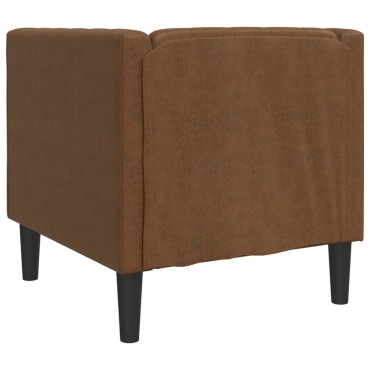 vidaXL Πολυθρόνα Chesterfield Καφέ από Συνθετικό Καστόρι 71x74,5x70,5cm 1 τεμ. Γωνιακός
