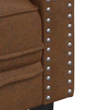 vidaXL Πολυθρόνα Chesterfield Καφέ από Συνθετικό Καστόρι 71x74,5x70,5cm 1 τεμ. Γωνιακός