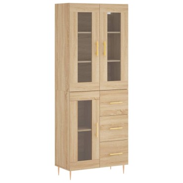 vidaXL Ντουλάπι Sonoma δρυς 69,5x34x180cm από Επεξεργασμένο Ξύλο 1 τεμ.