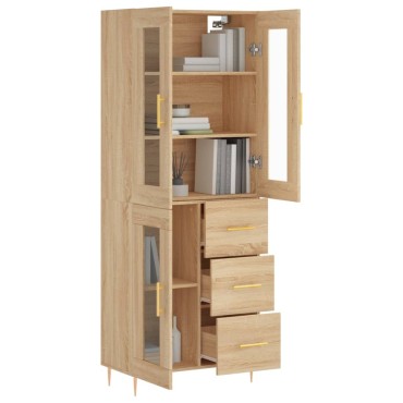 vidaXL Ντουλάπι Sonoma δρυς 69,5x34x180cm από Επεξεργασμένο Ξύλο 1 τεμ.