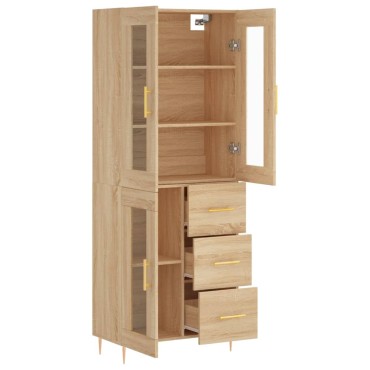 vidaXL Ντουλάπι Sonoma δρυς 69,5x34x180cm από Επεξεργασμένο Ξύλο 1 τεμ.