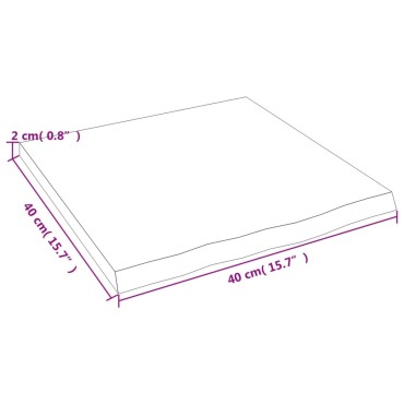 vidaXL Πάγκος Μπάνιου Σκούρο Καφέ 40x40x2 εκ. Επεξ. Μασίφ Ξύλο