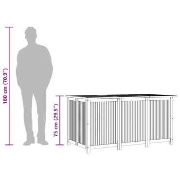 vidaXL Μπαούλο Αποθήκευσης Κήπου 150x80x75cm από Μασίφ Ξύλο Ακακίας 1 τεμ.