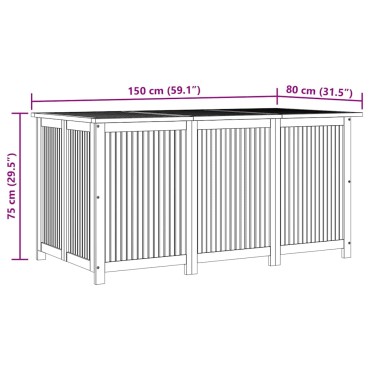 vidaXL Μπαούλο Αποθήκευσης Κήπου 150x80x75cm από Μασίφ Ξύλο Ακακίας 1 τεμ.