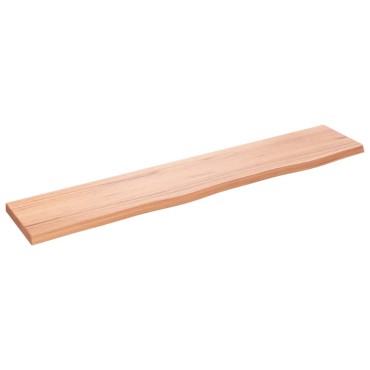 vidaXL Ράφι Τοίχου Ανοιχτό Καφέ 100x20x2cm Επεξεργ. Μασίφ Ξύλο Δρυός 1 τεμ.