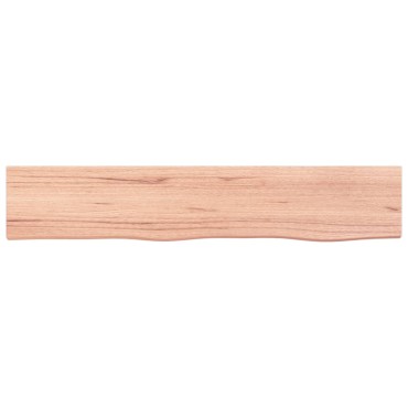 vidaXL Ράφι Τοίχου Ανοιχτό Καφέ 100x20x2cm Επεξεργ. Μασίφ Ξύλο Δρυός 1 τεμ.