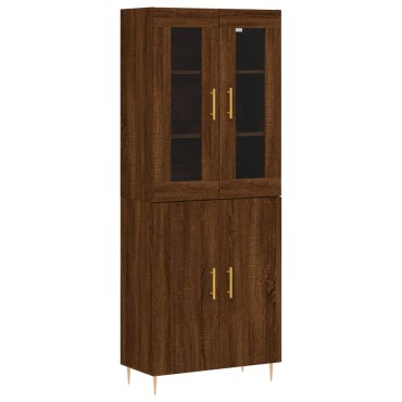 vidaXL Ντουλάπι Καφέ Δρυς 69,5x34x180cm από Επεξεργασμένο Ξύλο 1 τεμ.