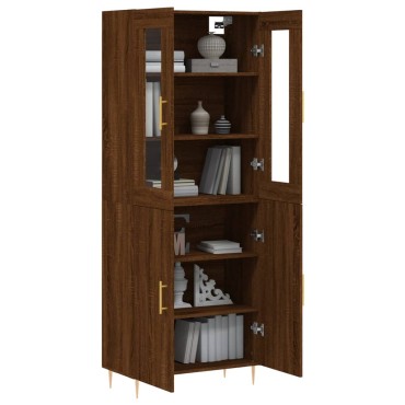 vidaXL Ντουλάπι Καφέ Δρυς 69,5x34x180cm από Επεξεργασμένο Ξύλο 1 τεμ.
