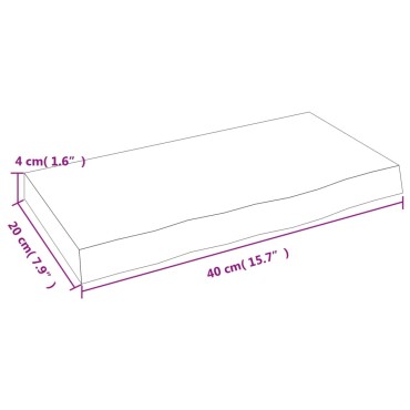 vidaXL Ράφι Τοίχου Ανοιχτό Καφέ 40x20x4cm Επεξεργ. Μασίφ Ξύλο Δρυός 1 τεμ.
