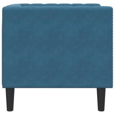 vidaXL Πολυθρόνα Chesterfield Μπλε Βελούδινη 71x74,5x70,5cm 1 τεμ. Γωνιακός