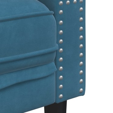 vidaXL Πολυθρόνα Chesterfield Μπλε Βελούδινη 71x74,5x70,5cm 1 τεμ. Γωνιακός