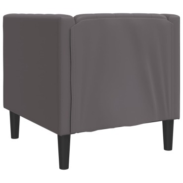 vidaXL Καναπές Chesterfield καρέκλα γκρι από Συνθετικό Δέρμα 71x74,5x70,5cm