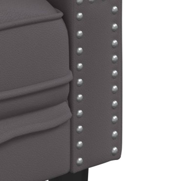 vidaXL Καναπές Chesterfield καρέκλα γκρι από Συνθετικό Δέρμα 71x74,5x70,5cm