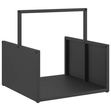 vidaXL Ράφι Καυσόξυλων Μαύρο 40x40x40 εκ. Χάλυβας ψυχρής έλασης