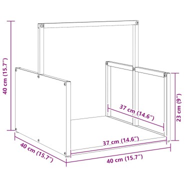 vidaXL Ράφι Καυσόξυλων Μαύρο 40x40x40 εκ. Χάλυβας ψυχρής έλασης