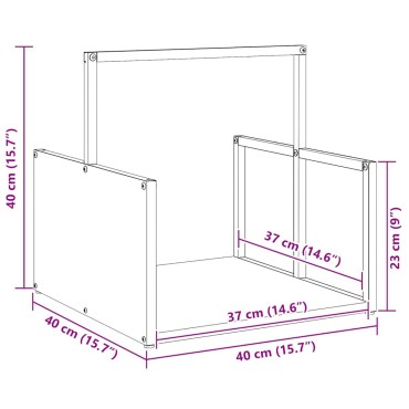 vidaXL Ράφι Καυσόξυλων Ανθρακί 40x40x40 εκ. Χάλυβας ψυχρής έλασης