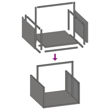 vidaXL Ράφι Καυσόξυλων Ανθρακί 40x40x40 εκ. Χάλυβας ψυχρής έλασης